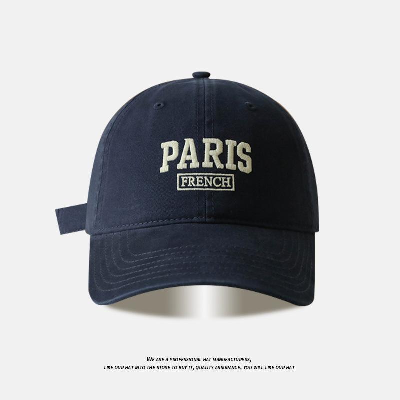 Paris Alphabet Baseball Cap Women'S Face Small Simple Sports Hat Women'S Outdoor Versatile Men'S Cap