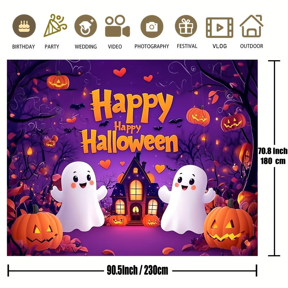 Ghost Pumpkin Halloween Banner - Perfect for party backdrop and photo booth.zyc