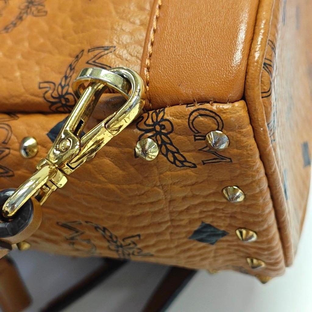 [Pre-Owned] Classic Studded Monogram Print Leather Mini Backpack - Good #A7KIIG