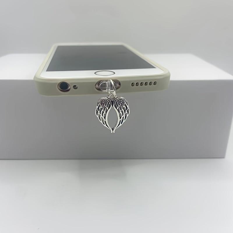 1pc Alloy Wing Phone Charm, Universal Dust Plug Pendant for IPhone/Type-C Devices, Beautiful Mobile Phone Accessories, Mobile Phone Decorations