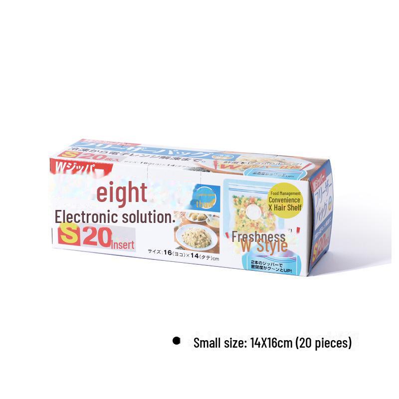 206AAC Japanese Fresh-Keeping Bag, 16x14cm, S Size, 20 pcs - Ideal for Food Storage in Fridge.