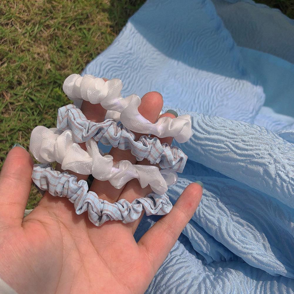 4pcs/set Sweet Colorful Hair Band Simple Temperamental Hair Tie Highly Elastic Rubber Band Headwear Hair Accessory for Women