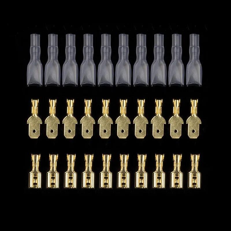 Box Isolierte Stecker Buchse Drahtverbinder 2,8/4,8/6,3mm Elektrische Crimpanschlüsse Klemmen Flachsteckverbinder Sortiertes Set 270 STÜCK