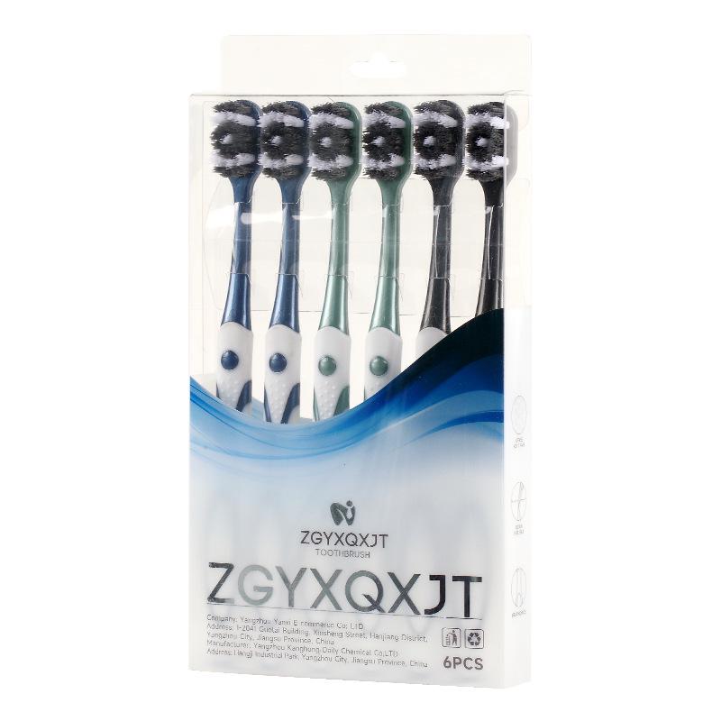 

Премиальная спиральная зубная щетка с мягкой и жесткой щетиной, 6 штук с нескользящей ручкой для чистки на 360° и удаления пятен