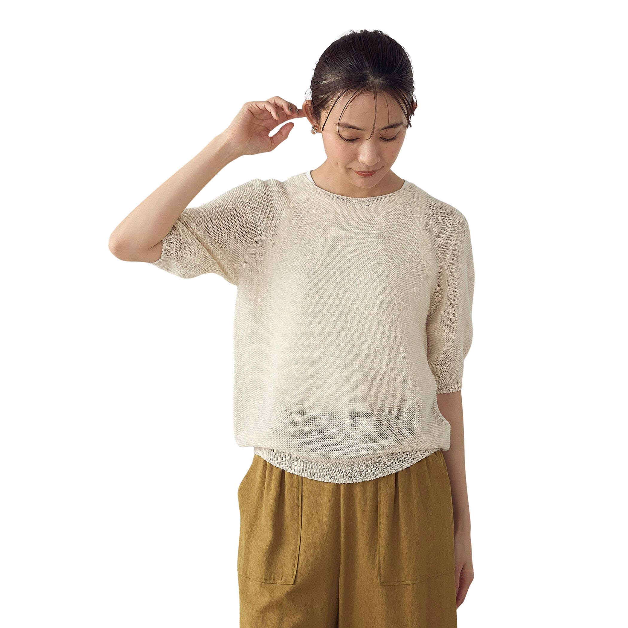 

Comme Ca Ism Made in Japan Washi Knit White L 12-76KK15-205 белый
