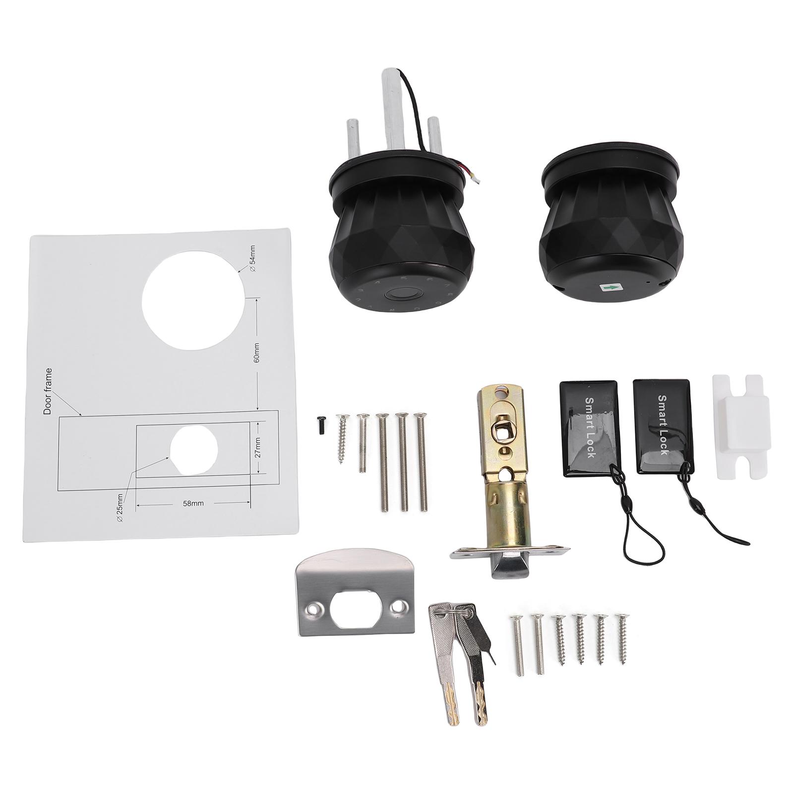 Smart Door Lock Electronic Door Lock with Fingerprint Bluetooth Keycard APP Control WiFi Compatible Multiple Unlock Methods Styl