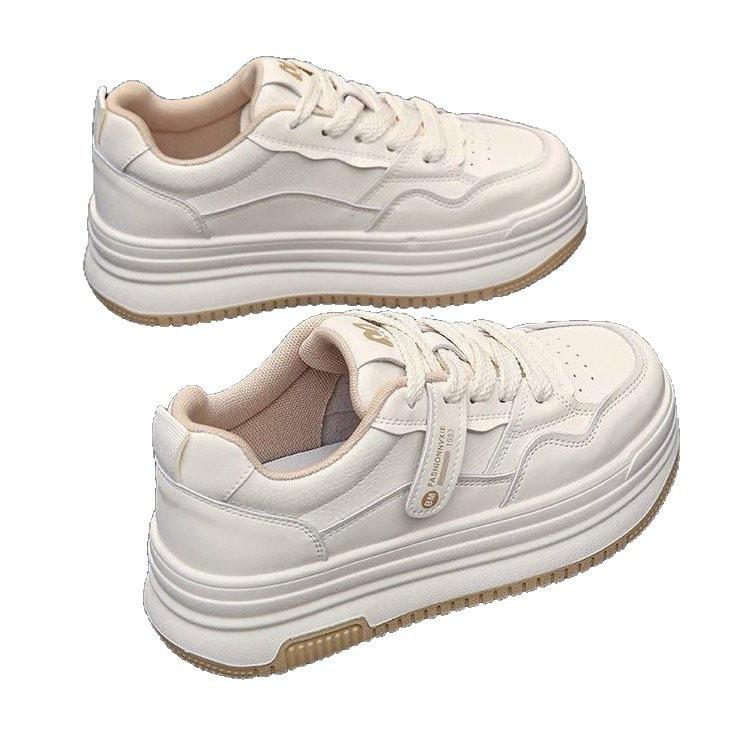 Versatile little white shoes women's shoes 2025 new autumn popular muffin sole fashion platform casual sports board shoes