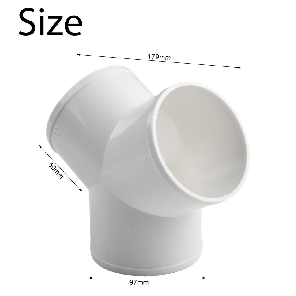 100mm 4inch Ducting T/Y Splitter Connector For Extractor Fan Ventilation Duct Pipe Tube Air Ventilation Exhaust Duct Connector