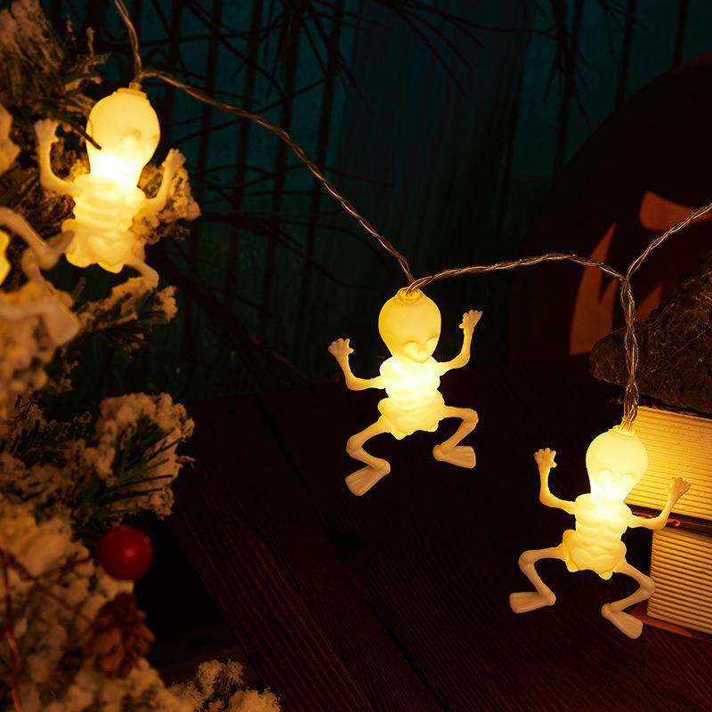 Halloween light string, skull string light, ghost festival horror decoration, holiday light, battery powered Halloween home decoration