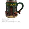 Irish Pub Stein Beer Mug Sculpted Ceramic Coffee Cup with Classic Bar Design 300ml Embossed Tea Mug Gift for Beer Lovers