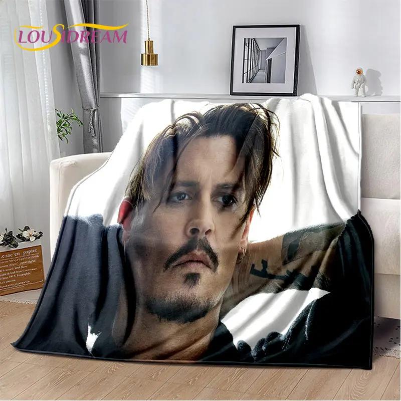 3D-Druck Johnny Depp Serie Weiche Plüschdecke, Flanelldecke Überwurfdecke für Wohnzimmer Schlafzimmer Bett Sofa Picknickabdeckung