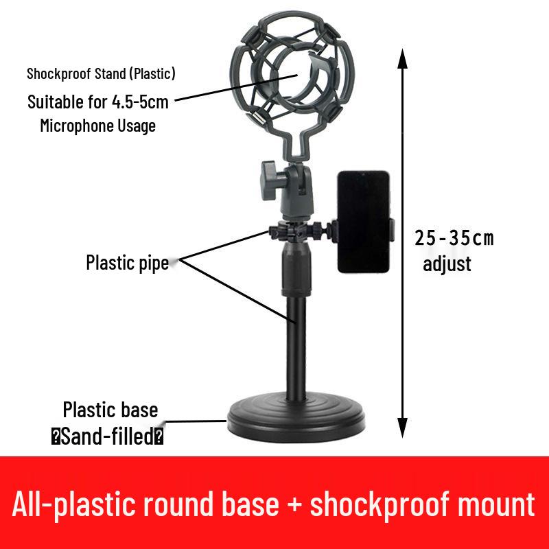 Universal Multi-functional Desktop Microphone Stand for Live Broadcast, Conferences, Speeches, Presentations, and Singing.