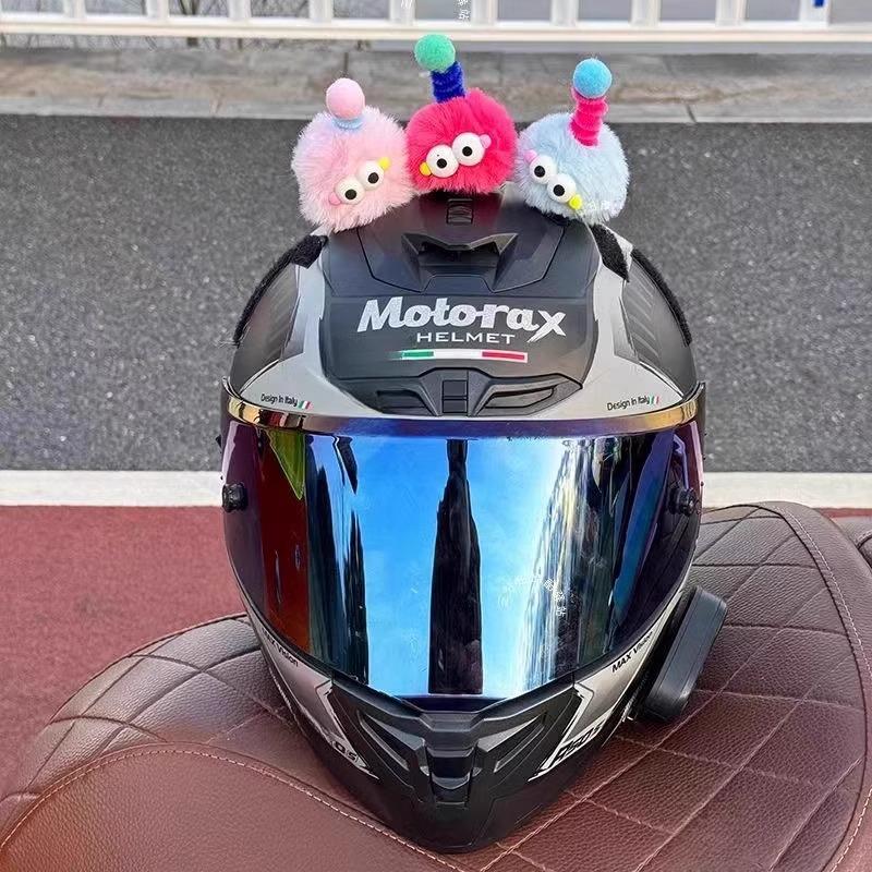 Electric Vehicle Cute Fur Ball Helmet Accessories