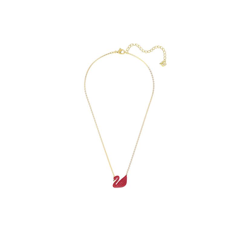 Swarovski Exquisite and Elegant Iconic Swan Pendant Necklace Women's Red/gold 5604191