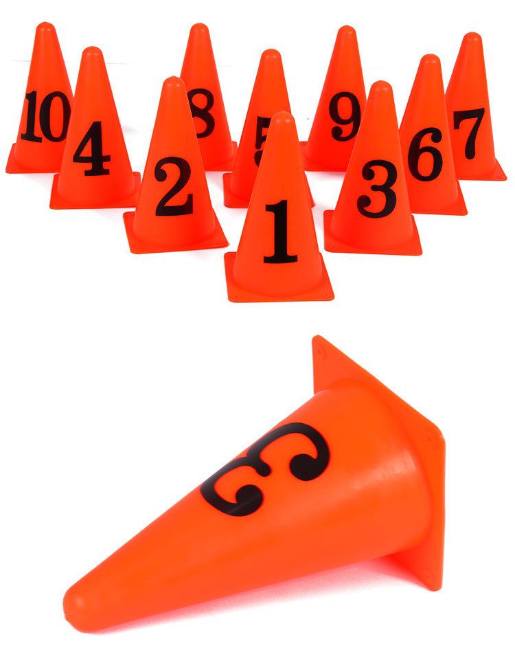 23CM Digital Number Cones 1-10 for Basketball/Football Training & Track/Field Course Markers