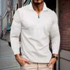 Autumn New Arrival: Twill Jacquard Polo Shirt with Half-Zip, Long-Sleeved Men's Sports Polo Shirt