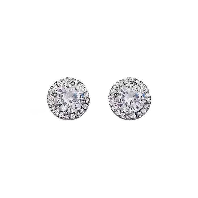 2pcs Without Ear Holes Exquisite Circle Stud Earrings Personality Zircon Jewelry Accessories Magnetic Earrings Clip Earring