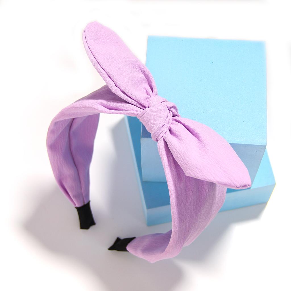 Furling Girl Pack of 1PC Solid Rabbit Ears Bow Knotted Press Hair Wide Hair Hoop for Women Girls Headwear Hair Accessories