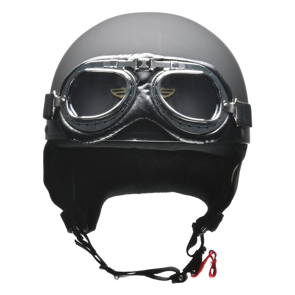LEAD Half Motorcycle Vintage Matte LL CR-751 Helmet, Black,