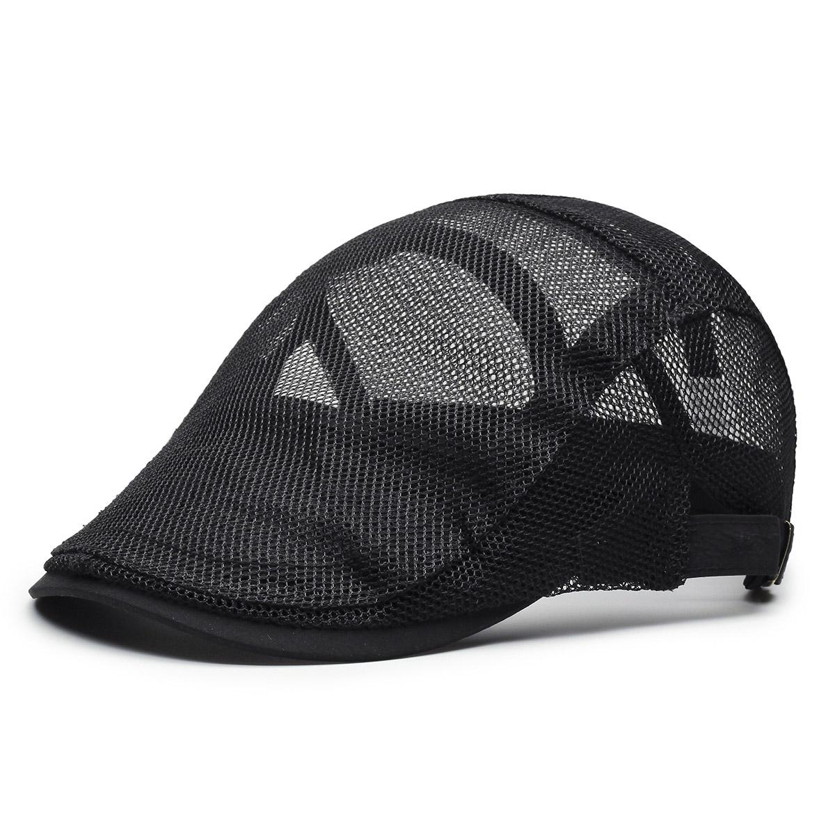 

Стильная черная сетчатая кепка-ньюсбой: Дышащий и Модный для Покупателей, следящих за Модой чёрный