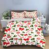 Christmas Candy Cane and Holly Bedding Set Bedding Set (1 Duvet Cover, 2 Pillowcases, Duvet Not Included)