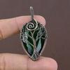Natural Tree Of Life Chrome Diopside Copper Wire Wrap Gift Pendant 2.32" R6k26