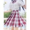 Grid Shaped High Waisted A- line Skirt Plaid High Waist Preppy Style A- line Skirt