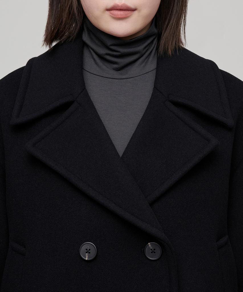 Musinsa Standard Woman Women'S Cashmere Blend Short Pea Coat [Black]