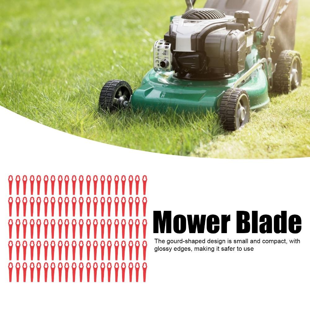 100pcs Durable Plastic Plastic Cutter Blades Nylon Replacement Lawn Mower Cutting Tool Green/Red Grass Trimmer Blade Lawn Mower