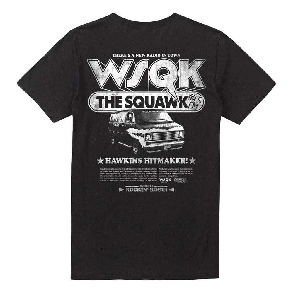 Stranger Things Hawkins Hitmaker Wsqk Back Unisex 100% Cotton T-shirt Mens Tees Top S-5XL, Black M
