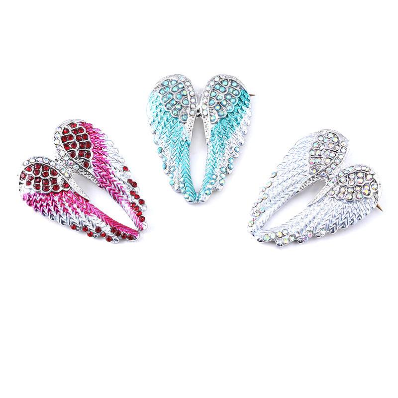 ZRM Fashion Angel Wings Creative Guardian Angel Wings Brooches Pin Rhinestone Crystal Diamante Jewellery Ladies