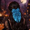 Fashionable Hair Bows for Dates Halloween Bow Clip Women Girls, Spider Web Barrettes Satin Ribbon Clips, Large Bowknot Accessories Cosplay Party