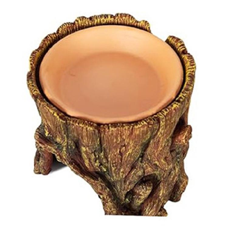 Reptiles Stump Shaped Cave Reptiles Water Dispenser Feeding Dish