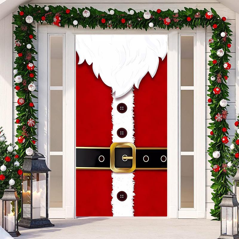 Christmas Door Tapestry: Hanging Cloth Decoration for Festivals & Parties