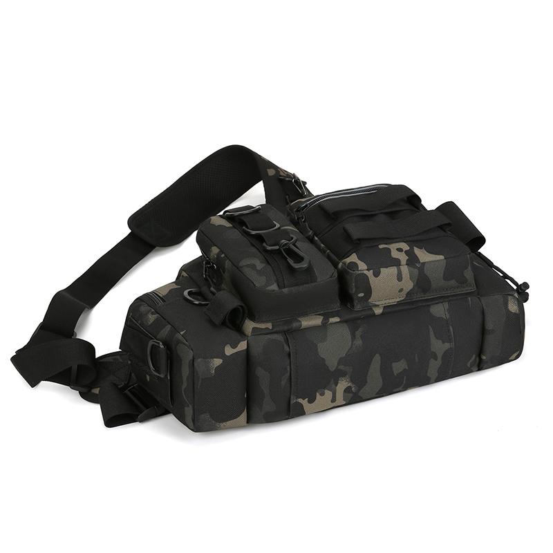 Fishing Tackle Backpack Lure Box Gear Storage Bag Fanny Pack for Men Fly Fishing Backpack with Rod Holder Sling Shoulder Bag