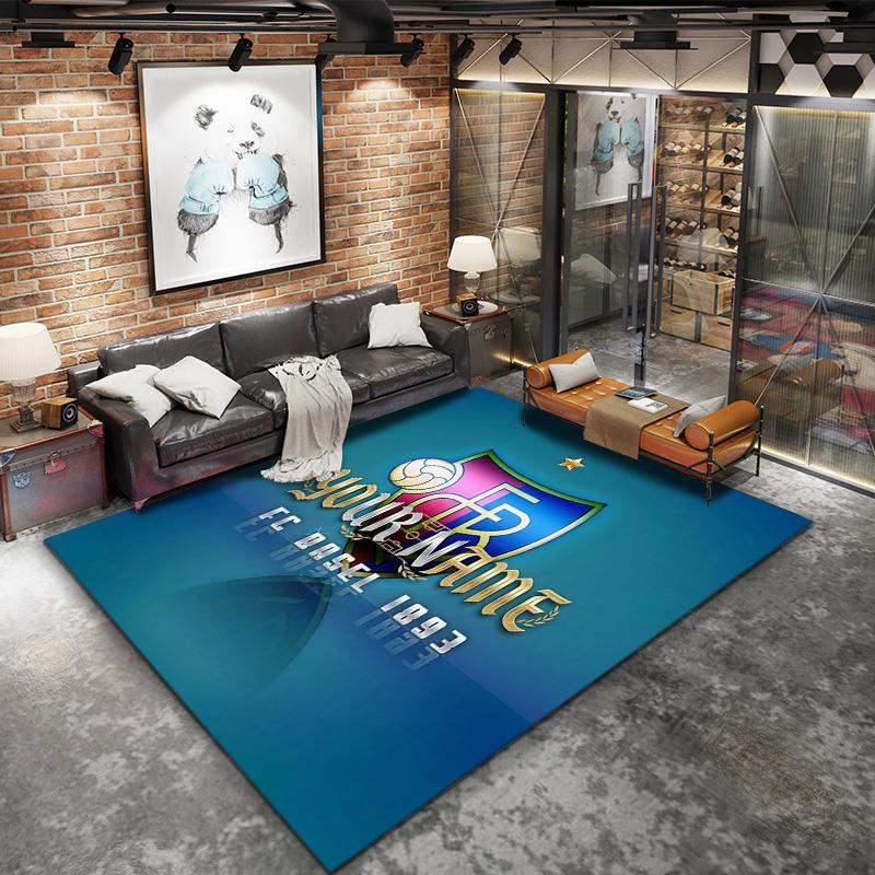 Fc Basel Crest Custom Name Carpet Rug For Living Room Bedroom Home Sofa Decoration Kids Play Nonslip Floor Mat
