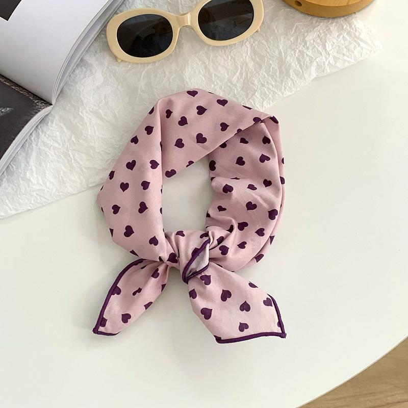 Silk scarf neck small square scarf high-end new versatile decorative small scarf polka dot headscarf pastoral hair band tied hair