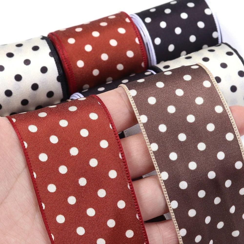 Polka Dot Printed Printed Ribbons Polyester Decoration Ribbon Decorative DIY Ribbons  Gift Wrapping
