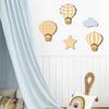 5 Pcs Hot Air Balloon Wall Decor with Cloud And Star Boho Wooden Nursery Wall Art Cartoon Hedgehog Hanging Sign for Kid's Room Playroom
