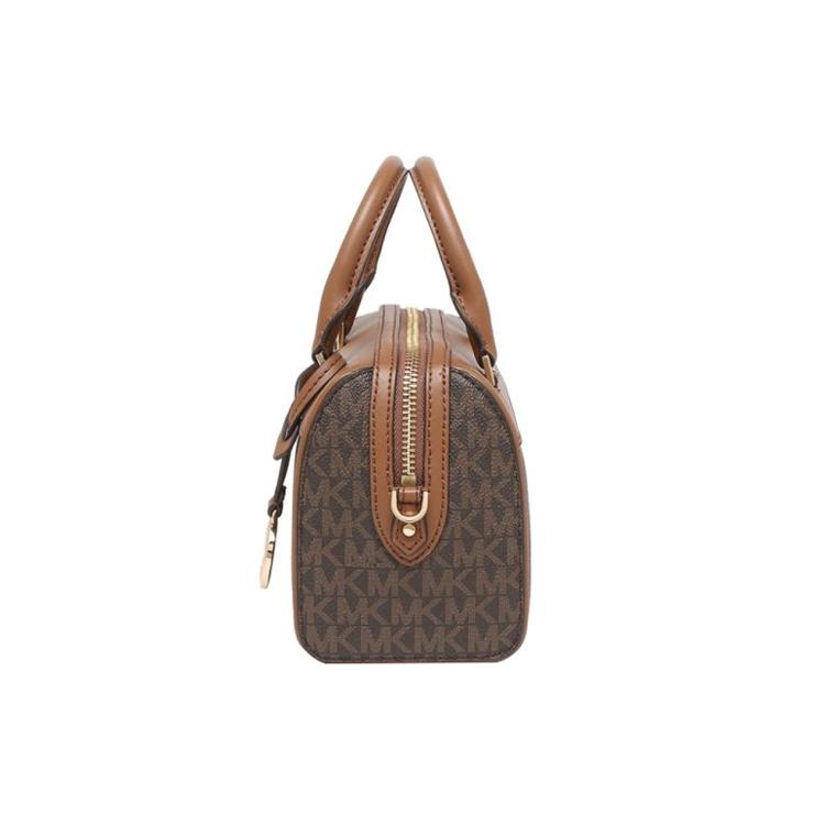 New MICHAEL KORS Travel PVC Boston Bag, Crossbody, One Shoulder, Handbag Regular Women's Brown 35S2GTFC0B-BROWN