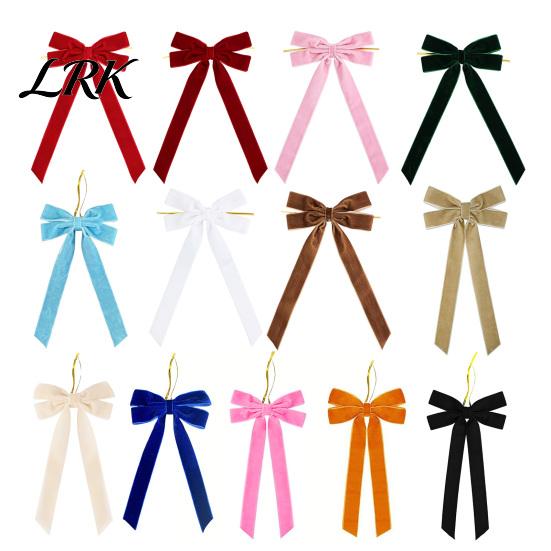Reusable Christmas Party Supplies Velvet Ribbon Bow Xmas Pendant, Tree Flannel Ornament, Indoor Wedding Banquet Decor Decorative Retro Style
