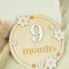 Baby Monthly Milestone Ornaments, Wooden Growth Markers with 3D Bow And Flower Decoration, Baby Monthly Milestone Cards for Baby Photos Keepsake