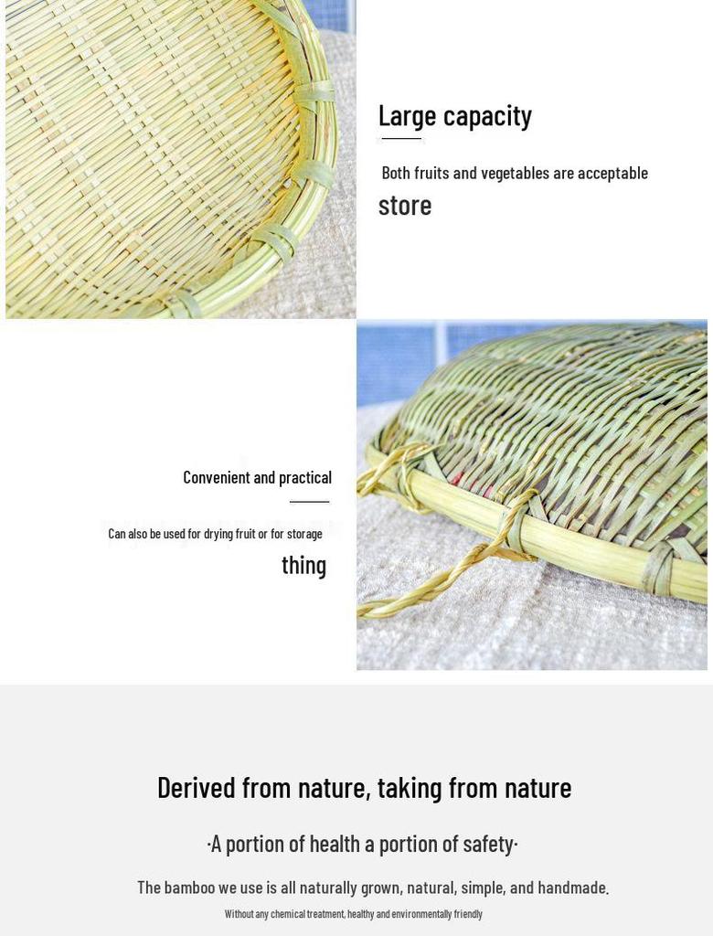 Bamboo Vegetable Washing Basket and Colander Set