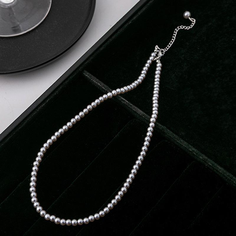French Retro Temperament Light Luxury Imitation Pearl Necklace, Niche Design Sense High-End Pearl Chain Woman