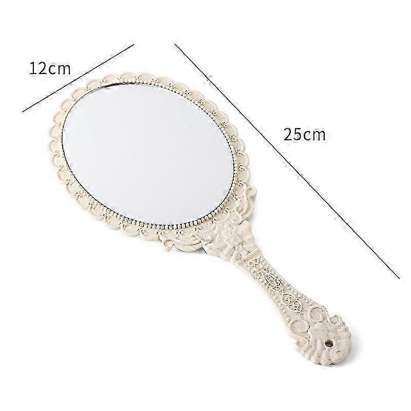 Vintage Hand Mirror with Handle, Portable Vanity Makeup Mirror for Travel, Classic Style Handheld Mirror