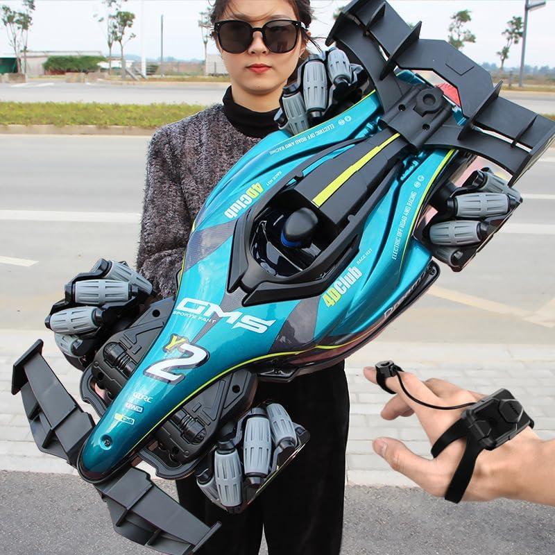 Coche RC Y2, Coche de Derrape con Spray de Luz, 2.4Ghz 4WD Control Remoto 360° Coches de Carreras Acrobáticos Juguetes Eléctricos Modelo Regalos para Niños Niños