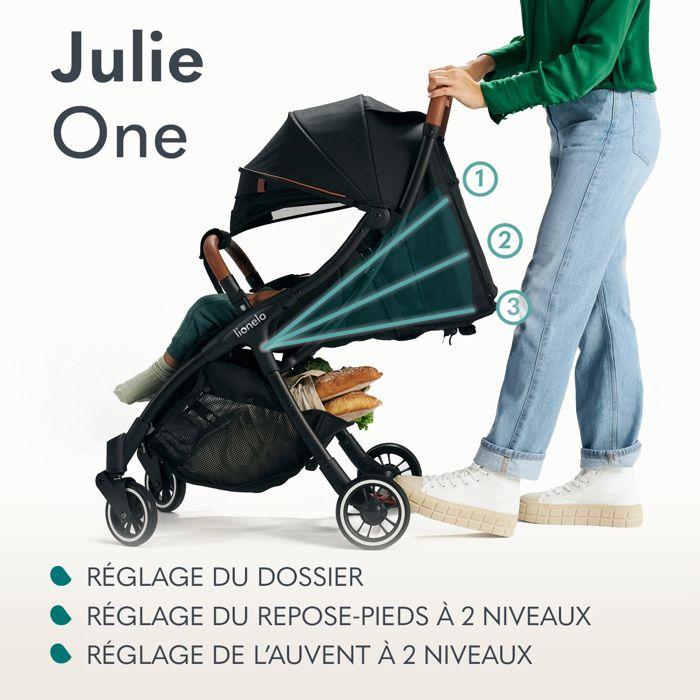 Poussette canne compacte LIONELO Julie One - Jusuq'à 22 Kg - Légère &amp; pliable - Accessoires - Noir