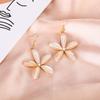 Elegant Zircon Flower and Pearl Stud Earrings - High-End Niche Design