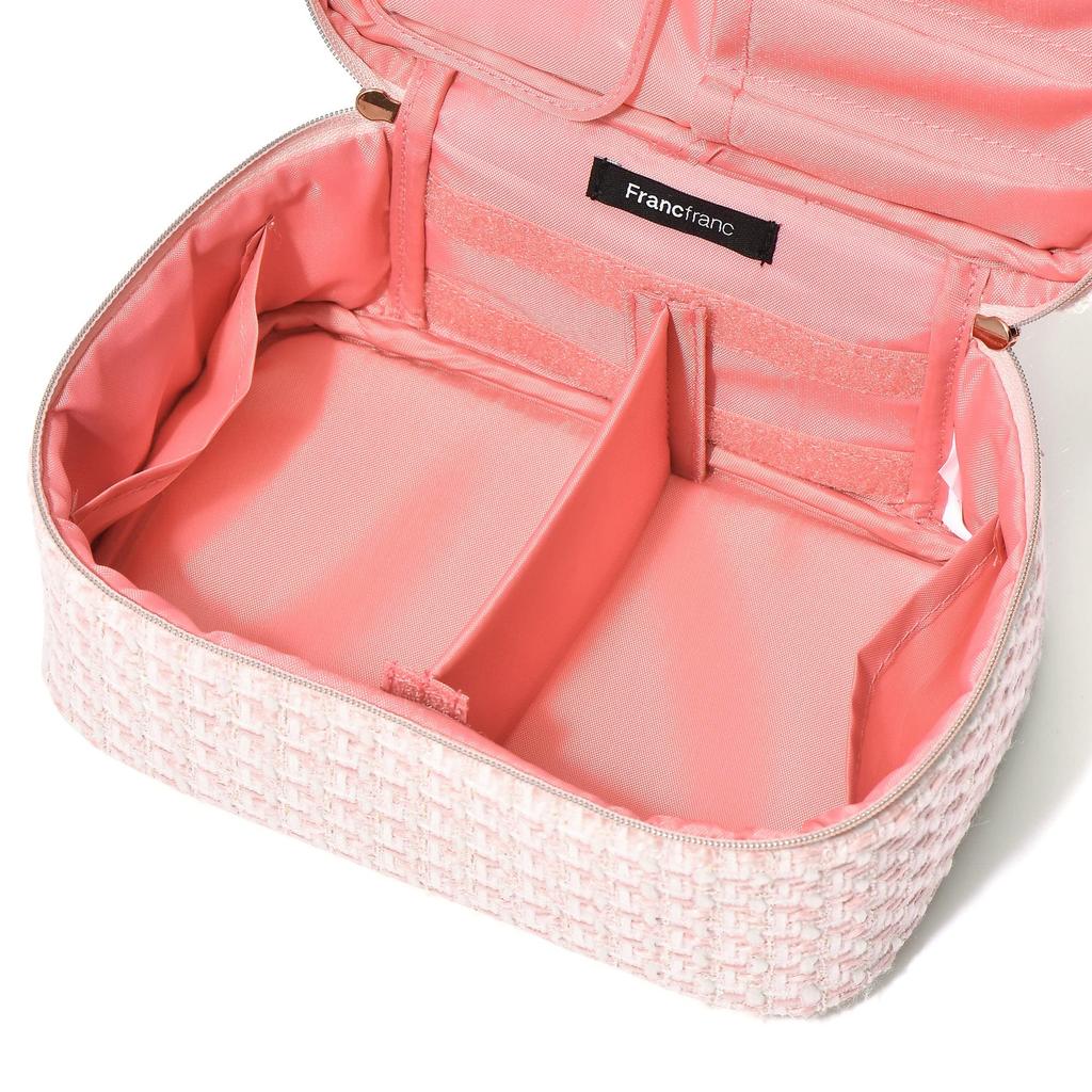Francfranc Tweed Vanity Pouch Pink S Makeup Box Cosmetic Pouch
