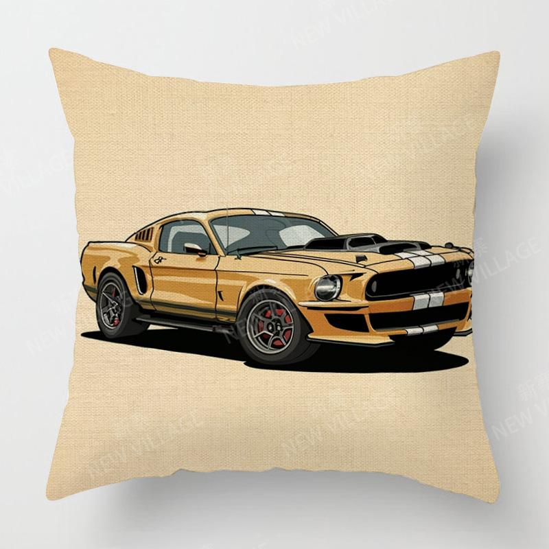 Moderne Schlichte Auto Illustration Kissenbezug Schlafzimmer Café Dekoration Anwendbarer Auto Kissenbezug 40X40Cm 45X45Cm